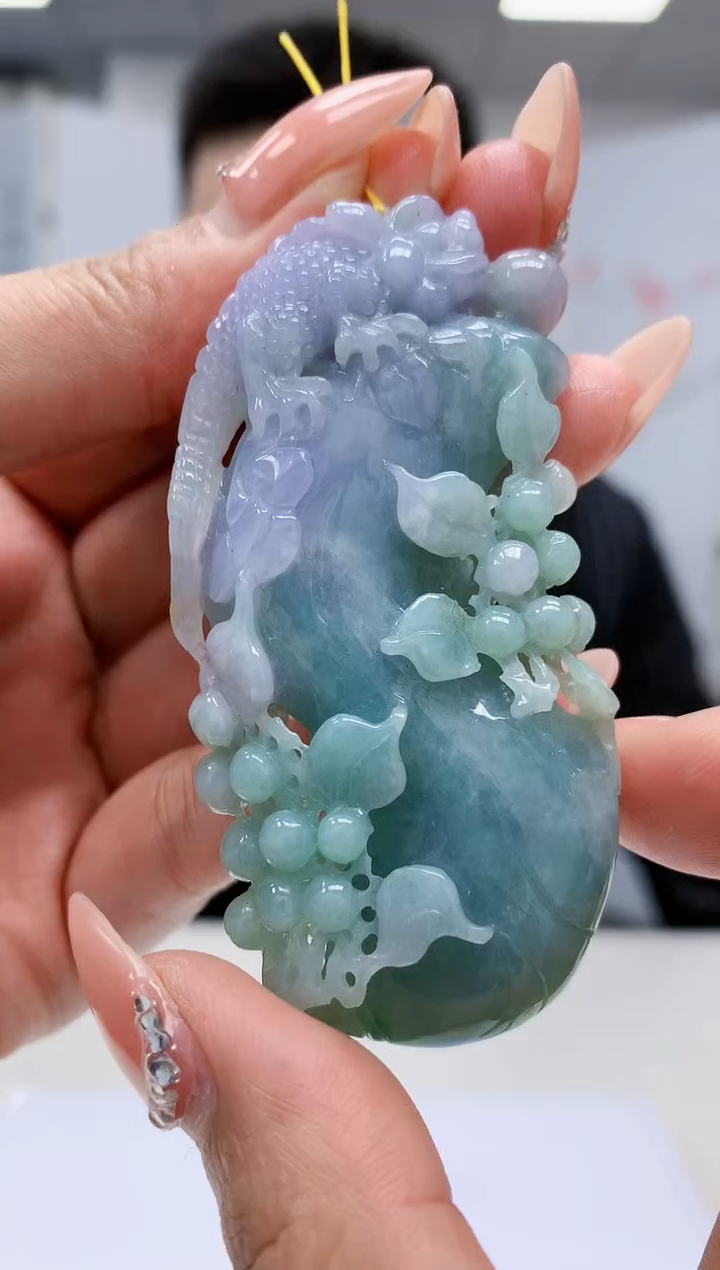 【闪购商品】定制翡翠未镶嵌5153MM-毛货挂件55