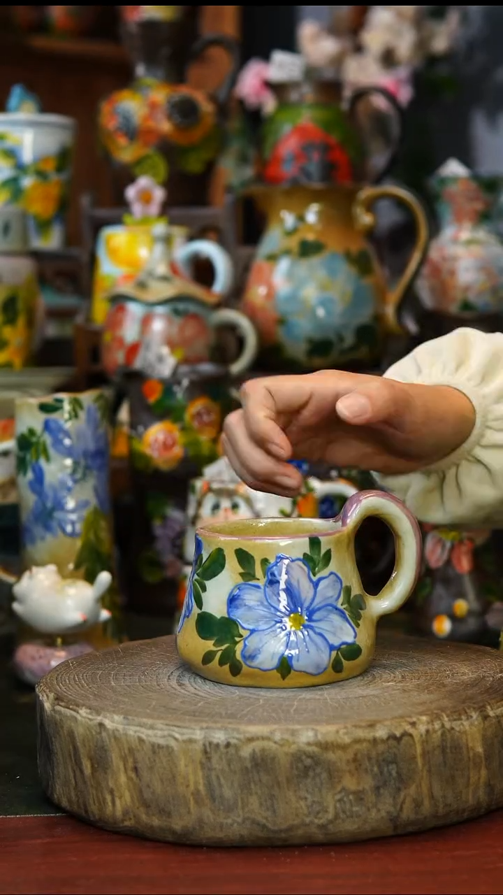 陶瓷240景德镇手工手绘釉下彩