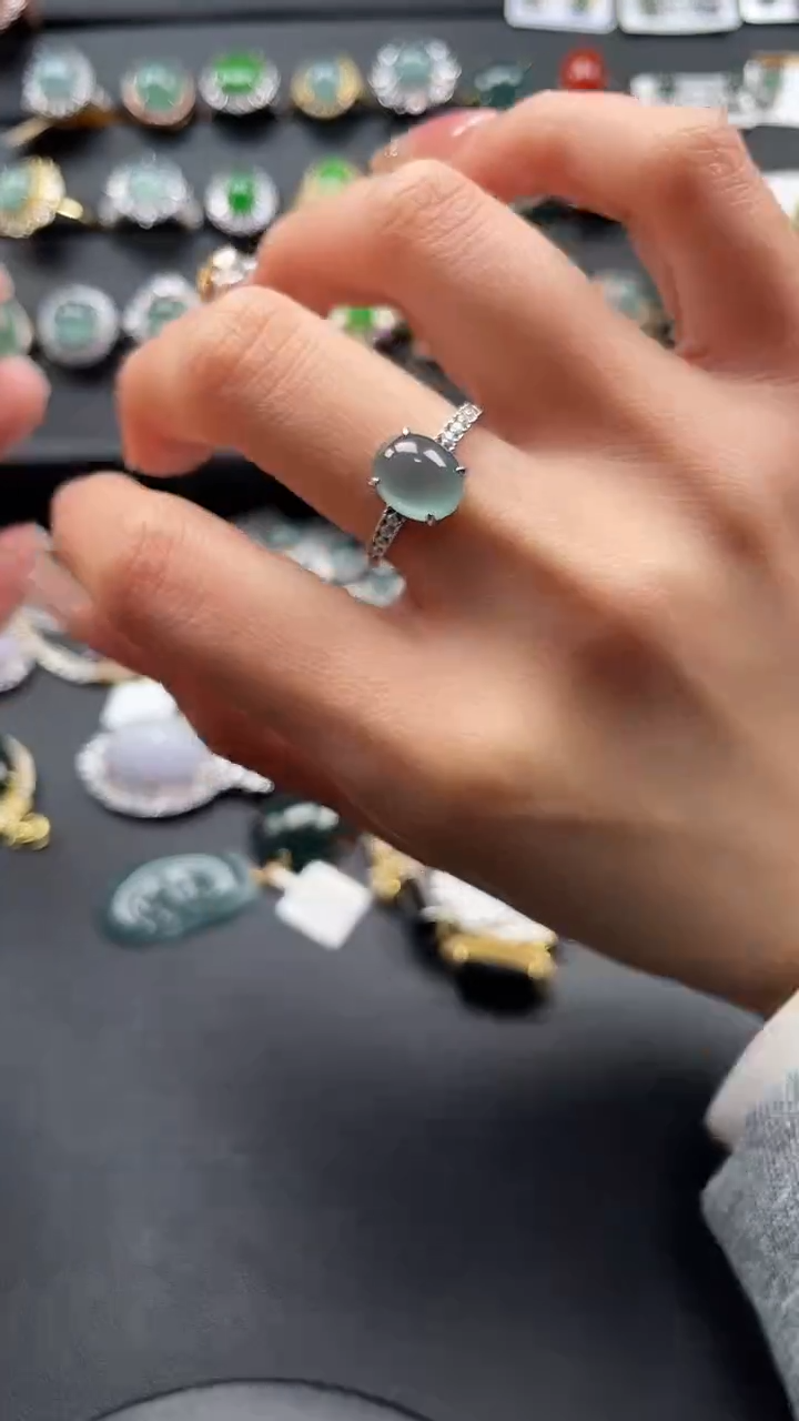 【闪购商品】翡翠戒指银S925镶嵌36345634