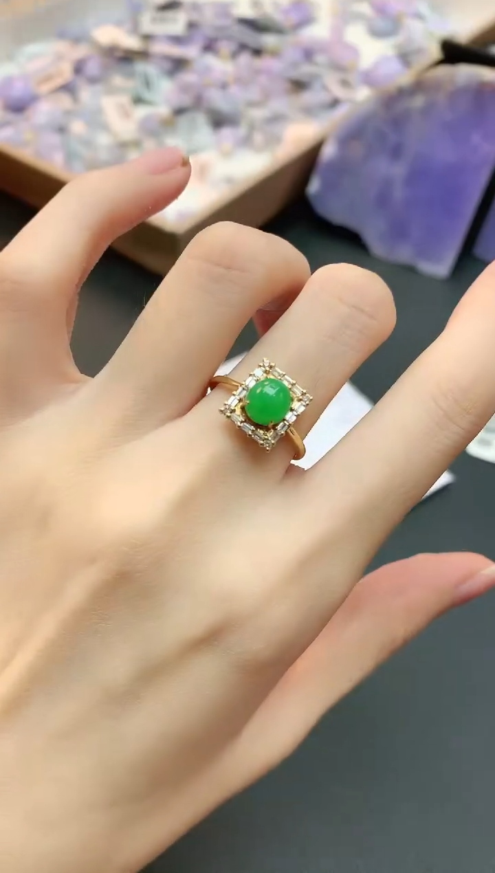 【闪购商品】翡翠戒指未镶嵌赠礼盒证书 小君