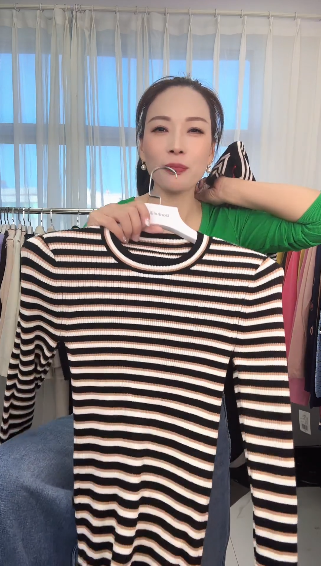 沉**雁条纹毛衣0000