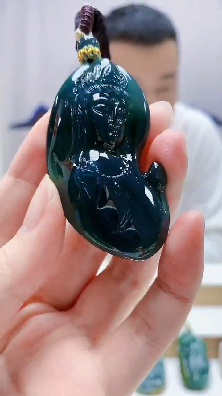 未镶嵌定制翡翠4898zm-毛货挂件观音18