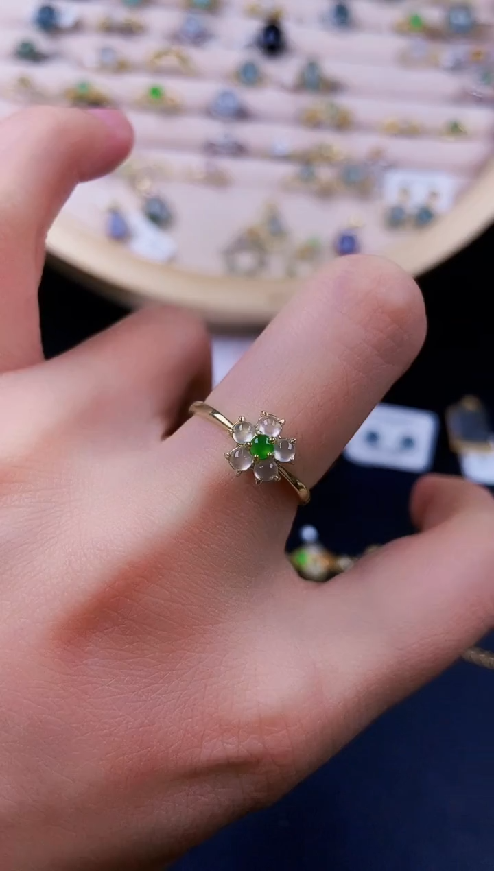 【闪购商品】翡翠银S925镶嵌戒指6546461