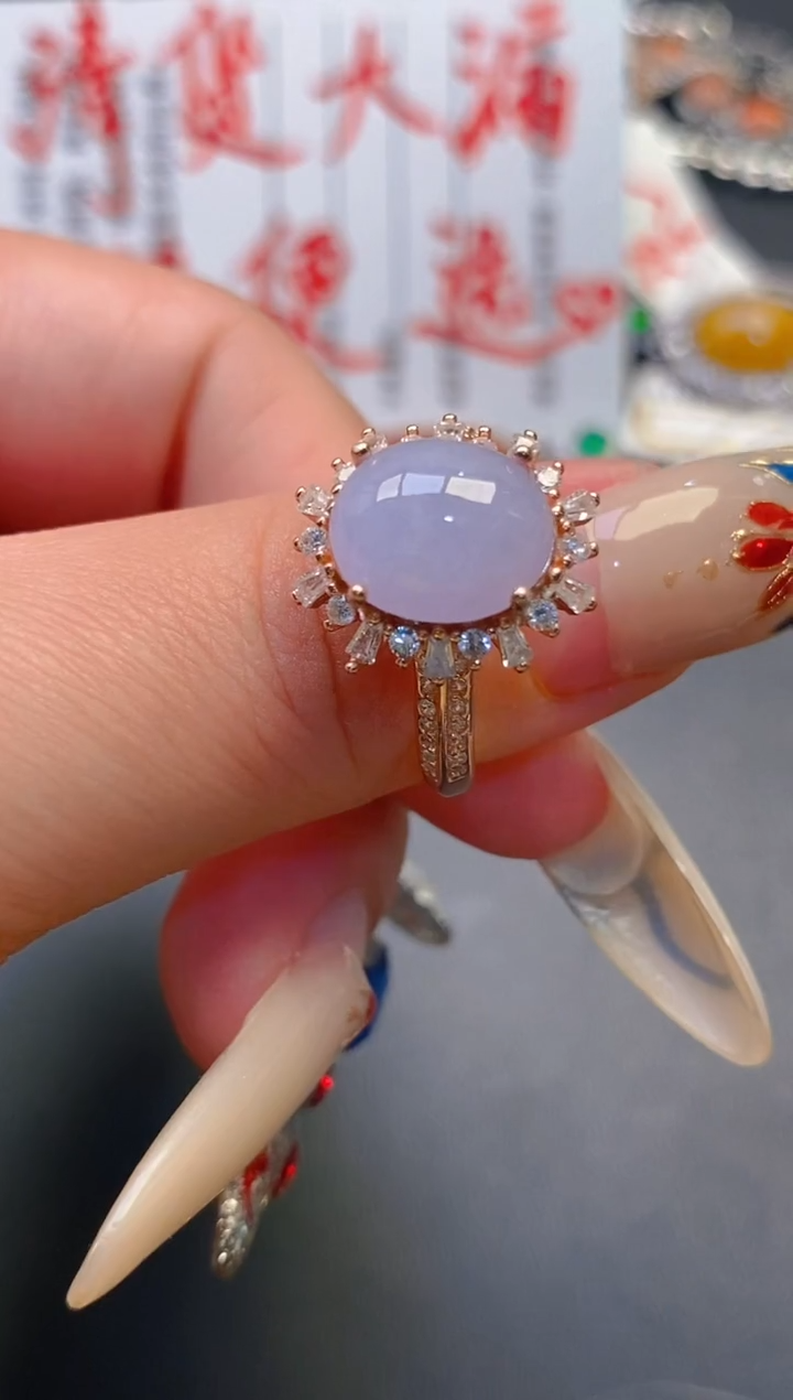 【闪购商品】翡翠耳饰银S925镶嵌天然A货翡翠1