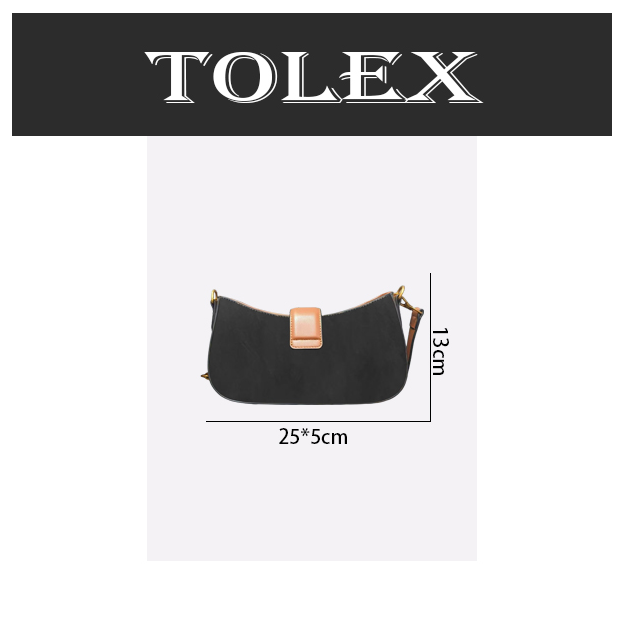 TOLEX2025新款手工百搭花横经典腋下女包棕色