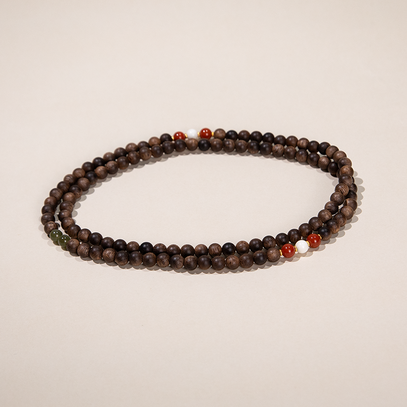 沉香“江苏非遗文化"富森红土树心芽尖料沉水手串＋牌子 cy ESCX511