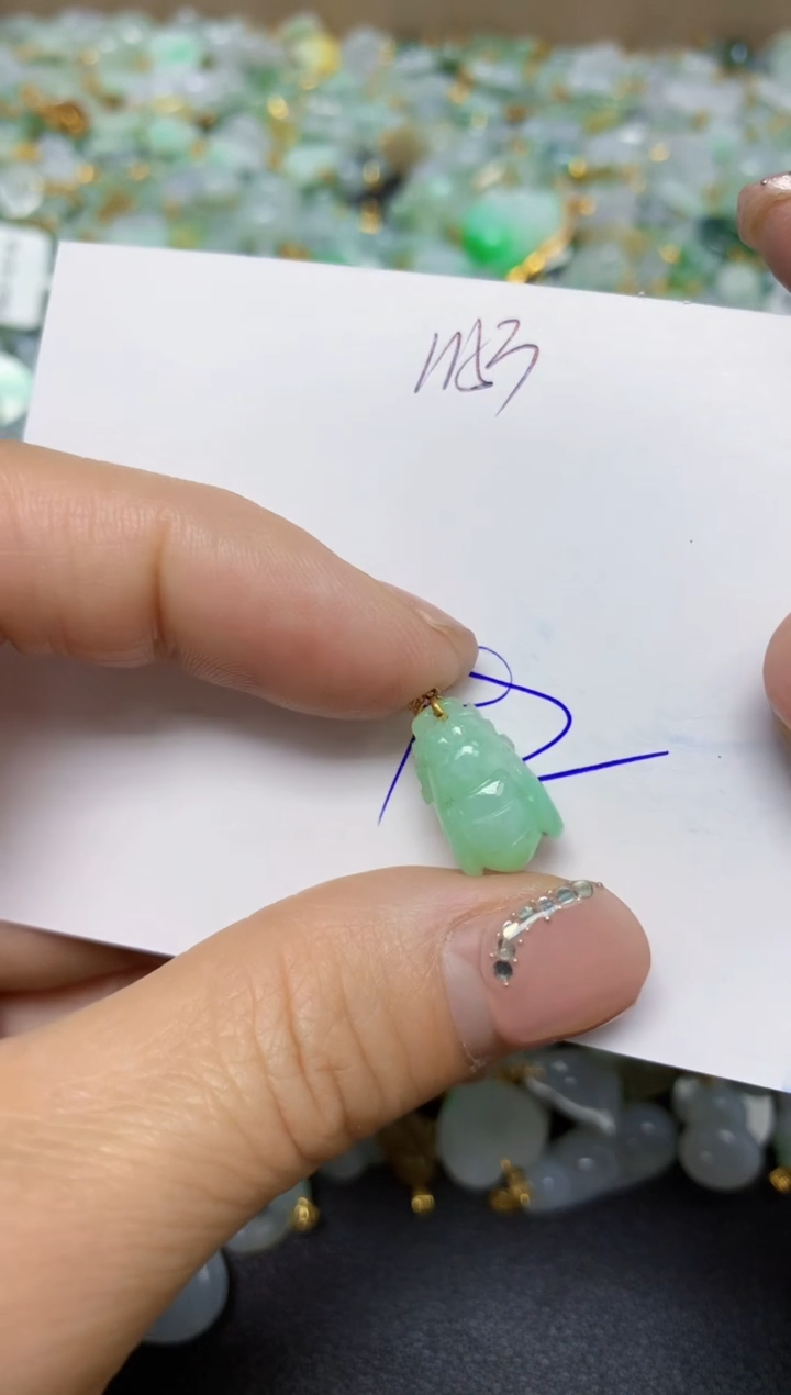 【闪购商品】翡翠挂件18K金镶嵌 天然翡翠A货