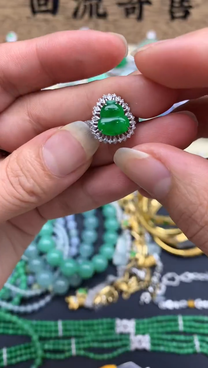 【闪购商品】翡翠戒指18K金镶嵌321-中国好珍宝