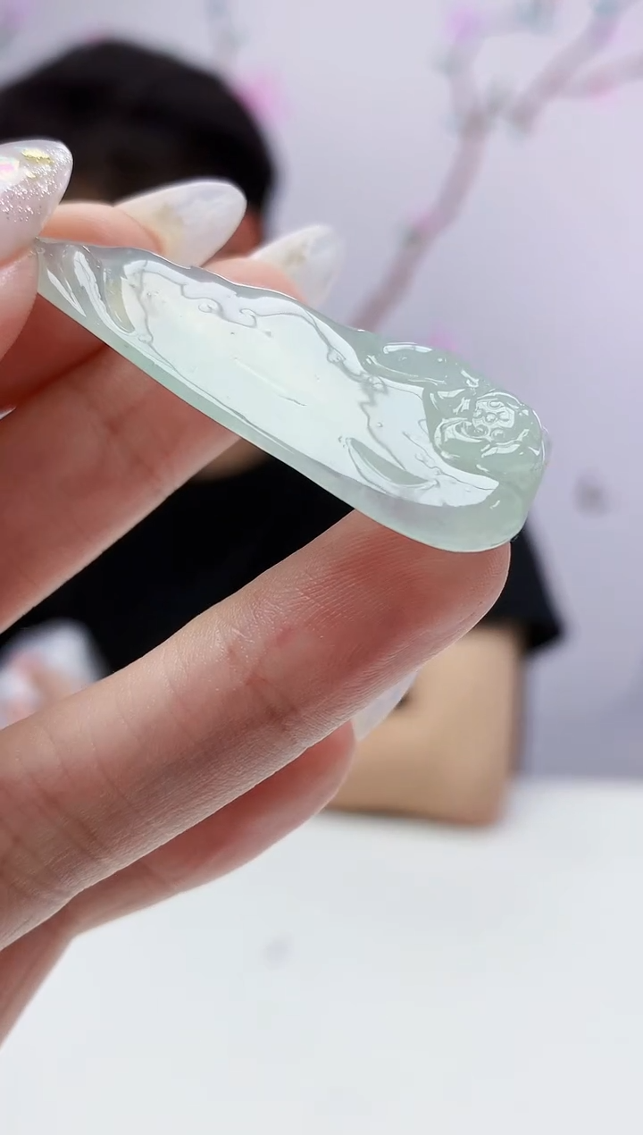 定制翡翠未镶嵌020ee-毛货年年有鱼68赠金扣