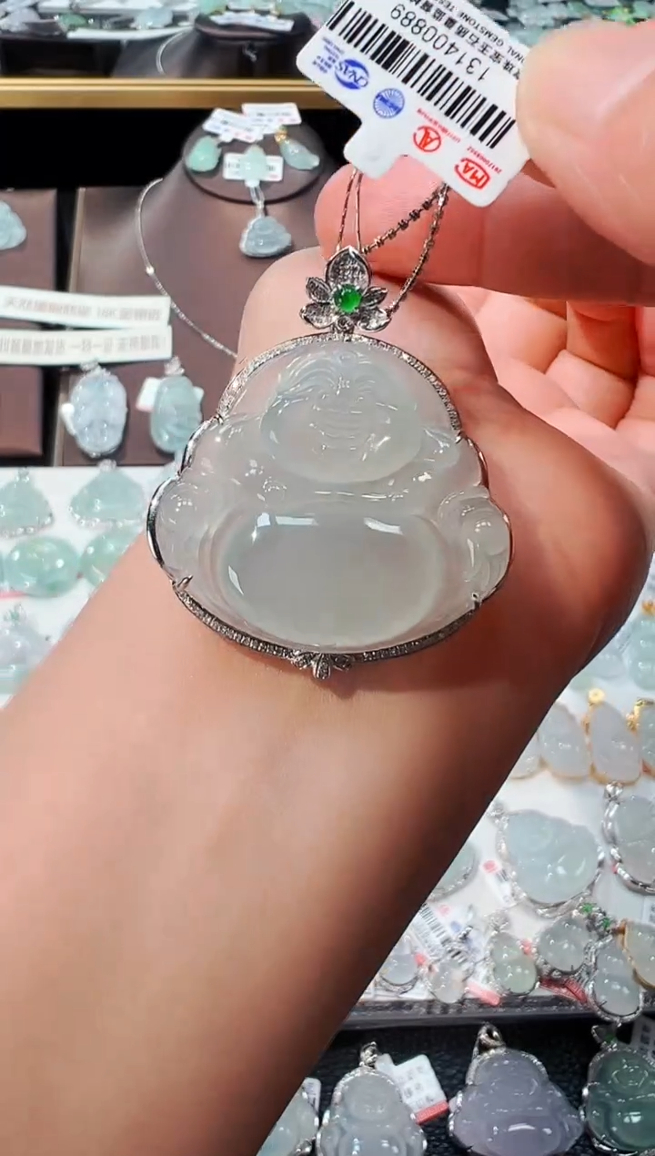 【闪购商品】翡翠吊坠(不含链)18K金镶嵌佛公吊坠889