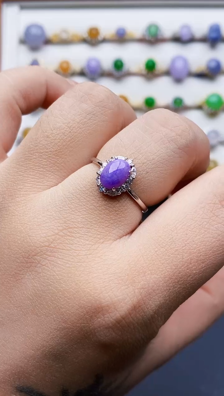 银S925镶嵌戒指翡翠?****?0032