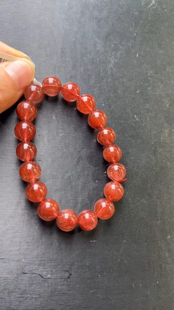 未镶嵌手串水晶红发晶手串10mm+ JP57314