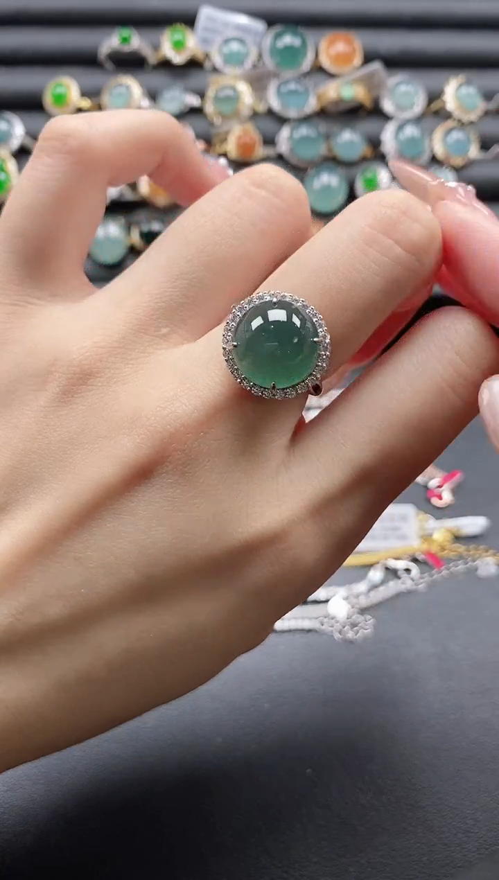 【闪购商品】翡翠戒指银S925镶嵌11111