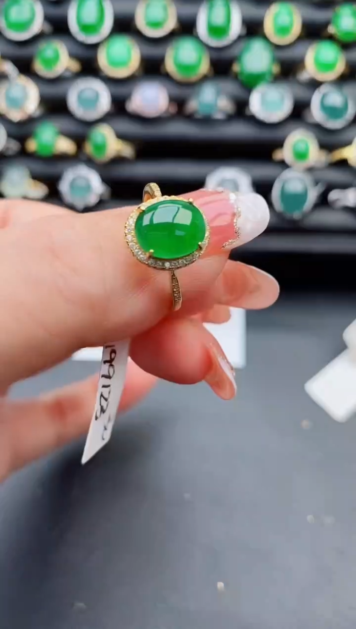 【闪购商品】翡翠戒指银S925镶嵌08080