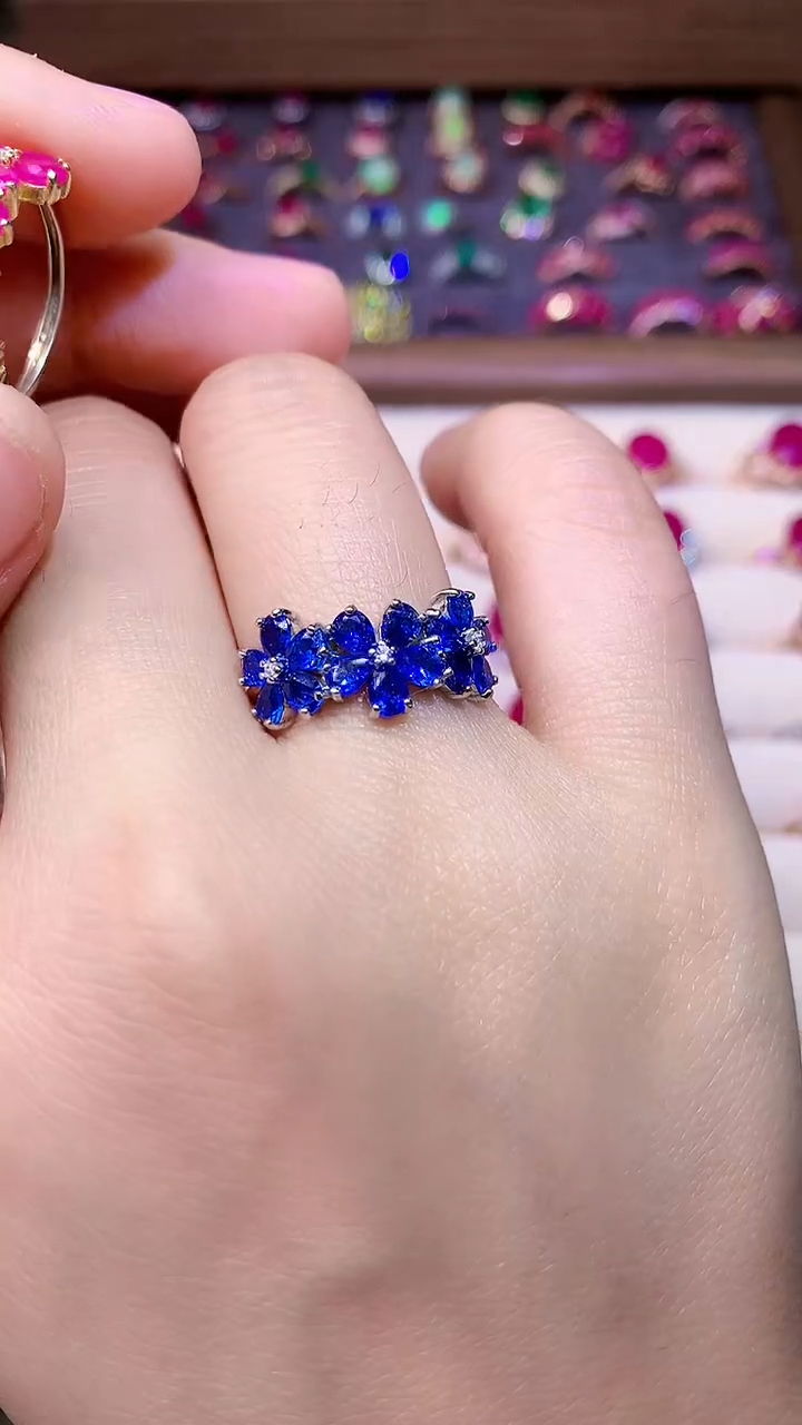 【闪购商品】蓝宝石戒指银S925镶嵌0000