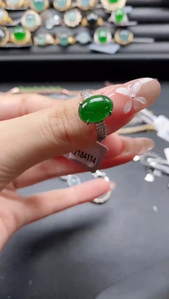 【闪购商品】翡翠戒指银S925镶嵌1111