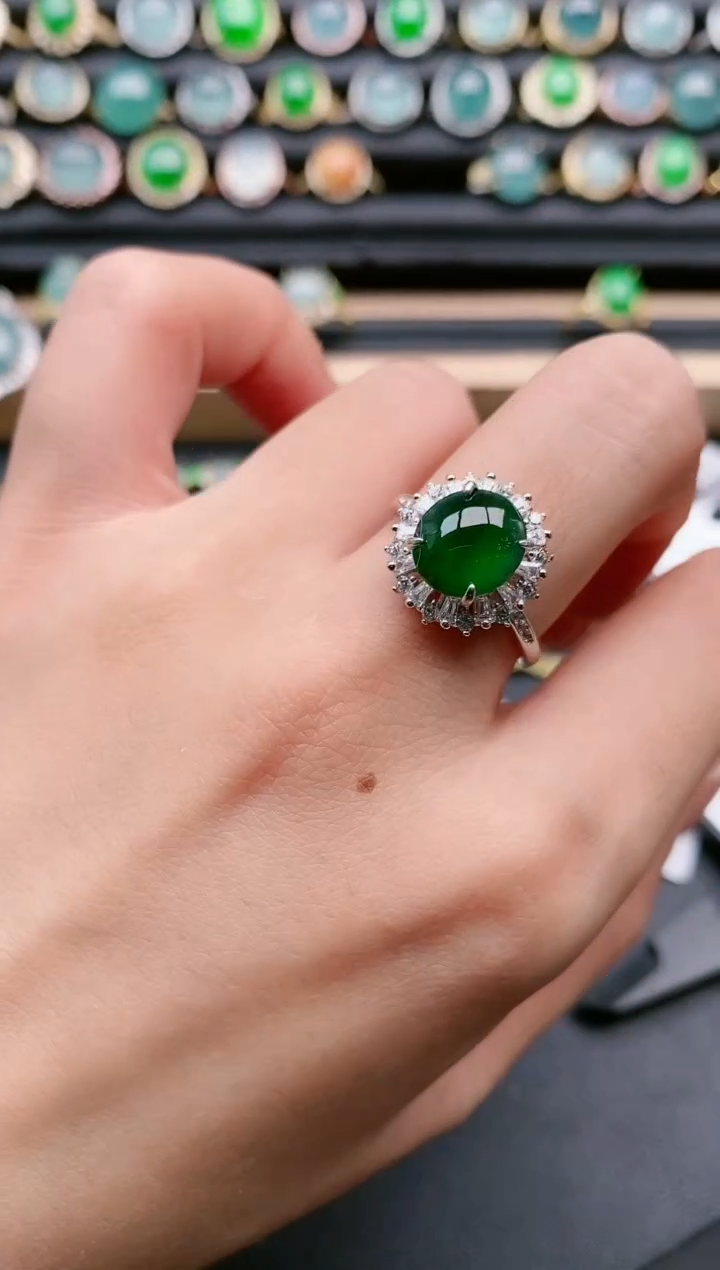 【闪购商品】翡翠戒指银S925镶嵌11111111