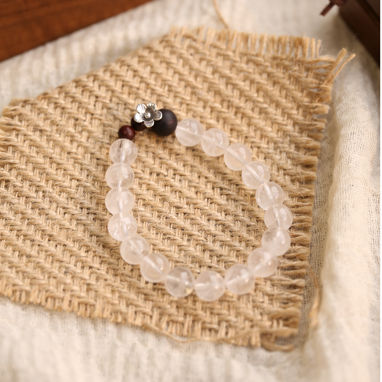 【云边】降真香 白幽灵水晶 单圈手串（多样性发货）