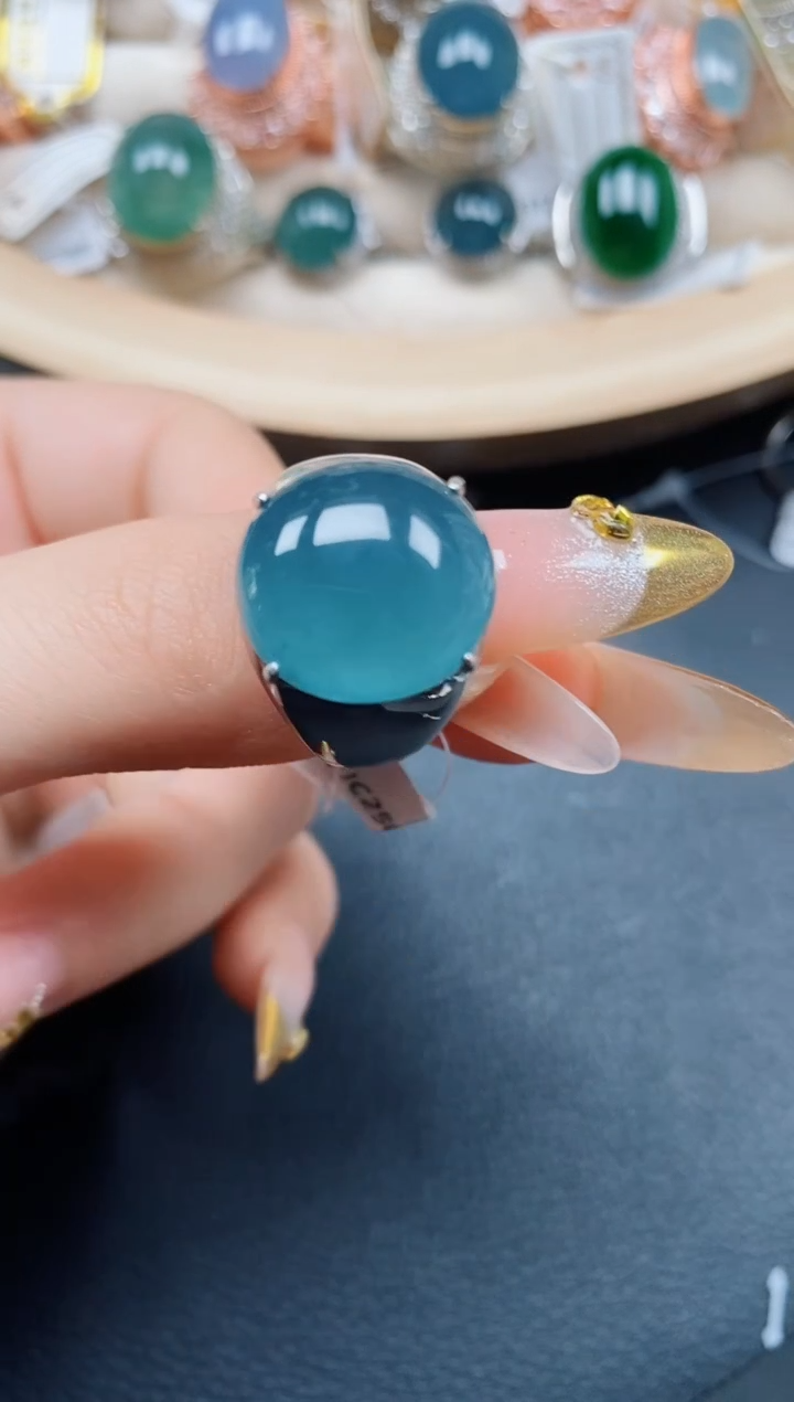 【闪购商品】翡翠戒指银S925镶嵌翡翠