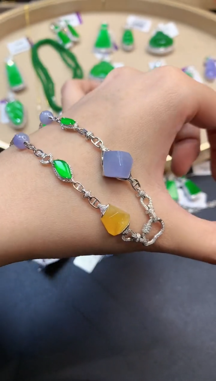 【闪购商品】翡翠套链18K金镶嵌0220　　　　