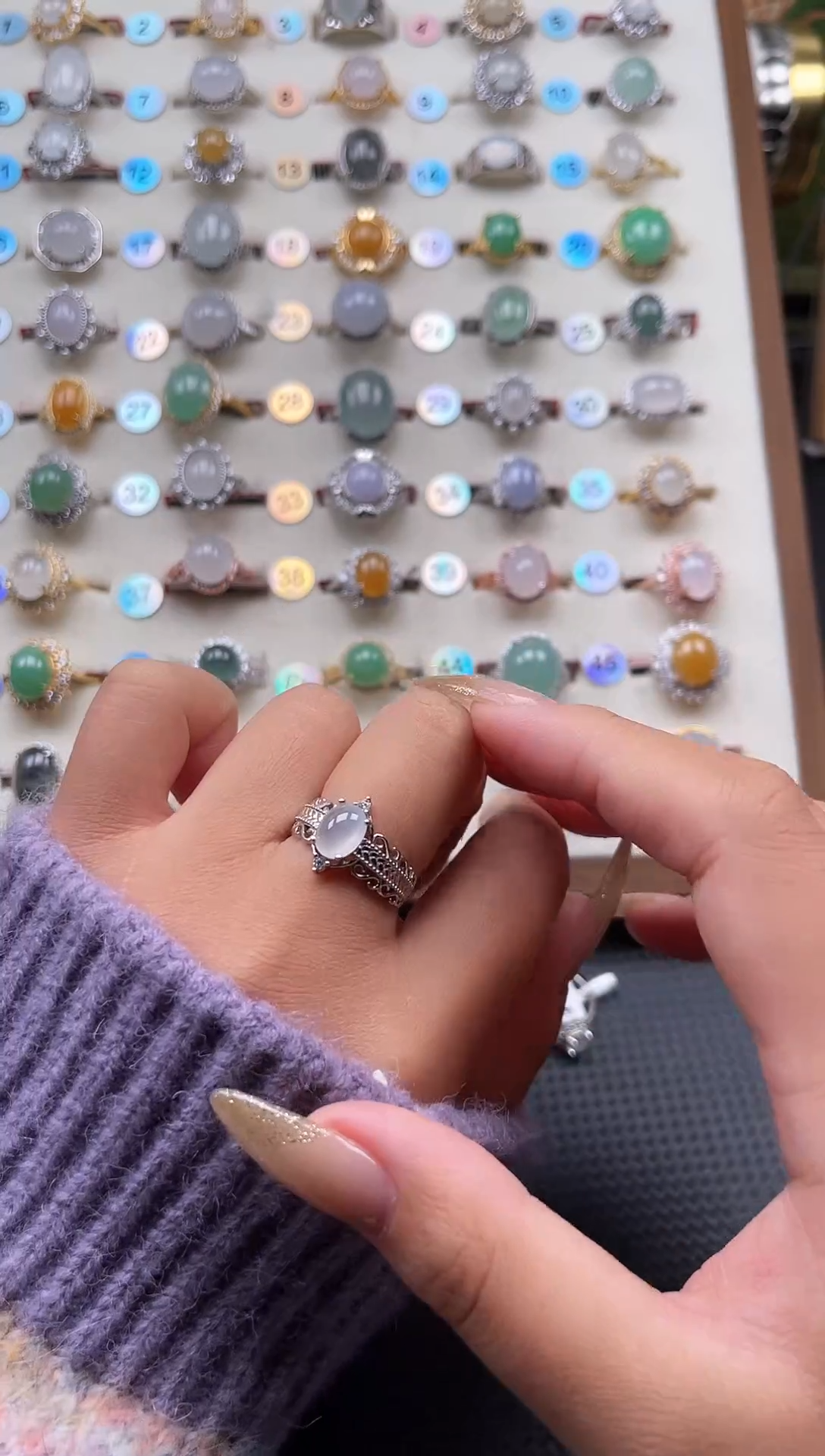 【闪购商品】翡翠戒指银S925镶嵌天然A货翡翠戒指