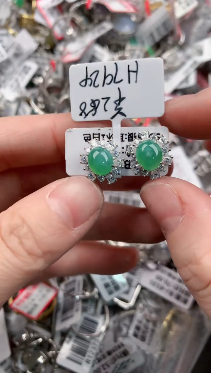 银S925镶嵌戒指翡翠999      1
