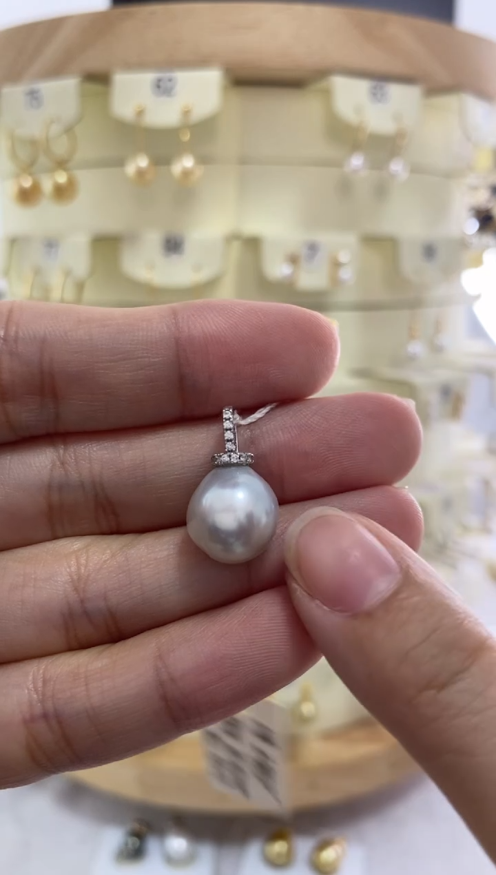 【闪购商品】海水珍珠吊坠(赠链)银S925镶嵌海水珍珠吊坠