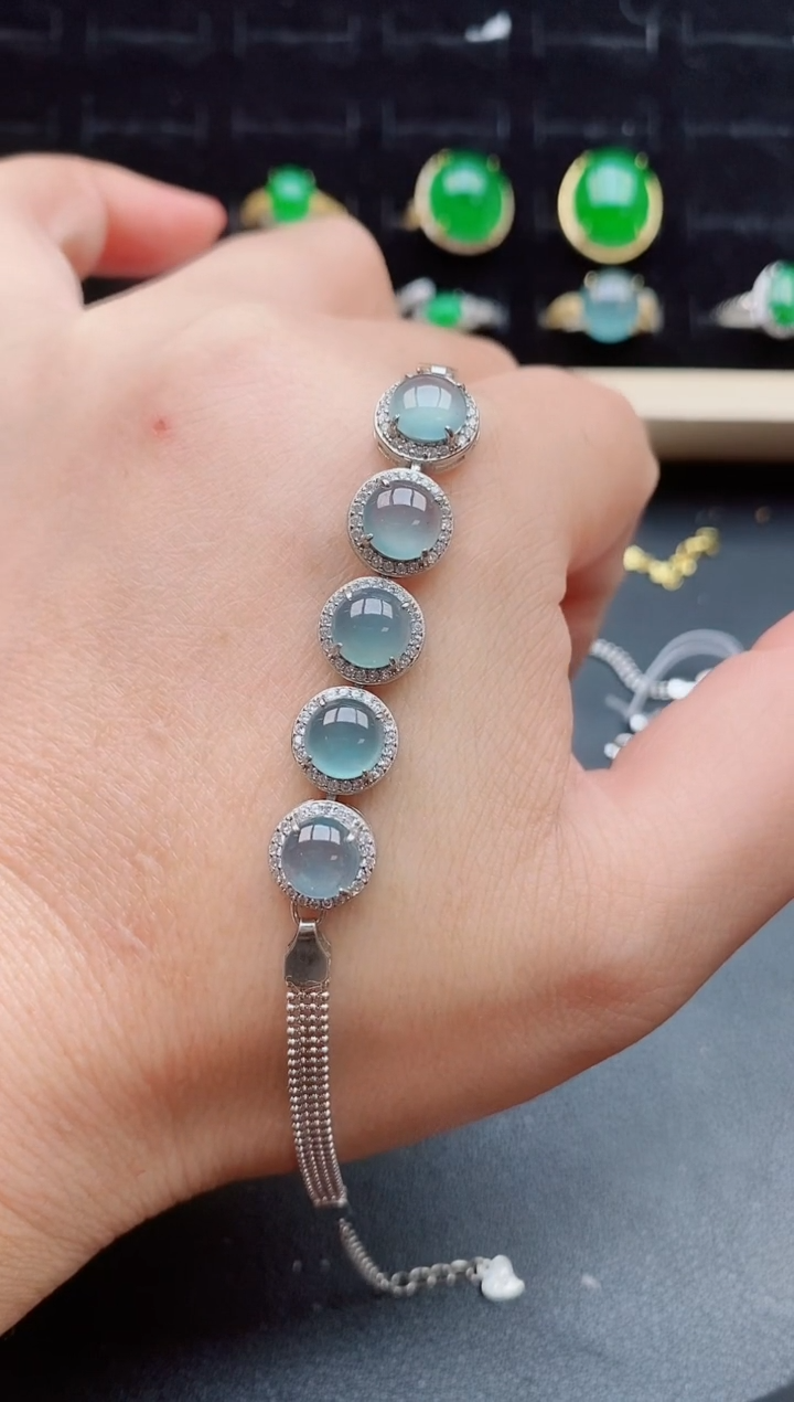 【闪购商品】翡翠手链银S925镶嵌5080550