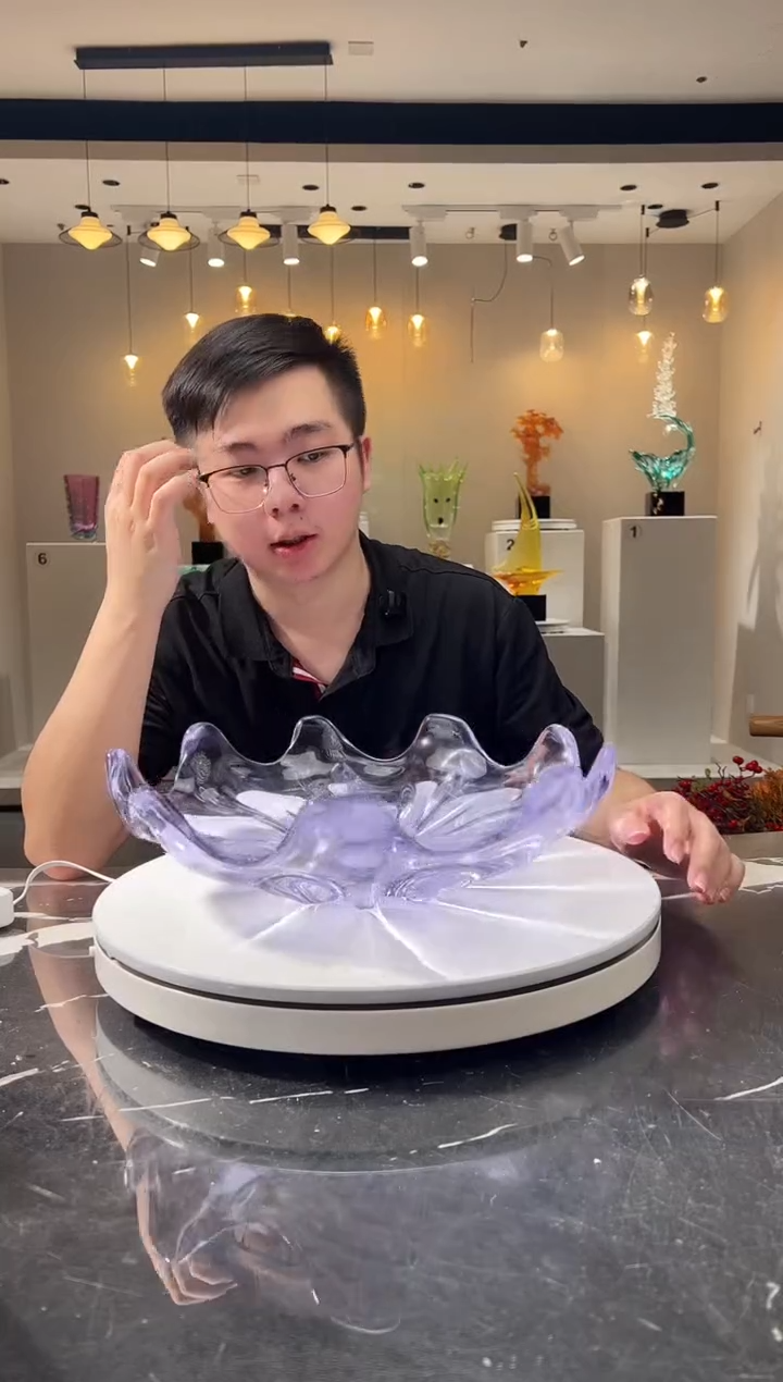 摆件巴比特美学-紫罗兰花瓣果盘