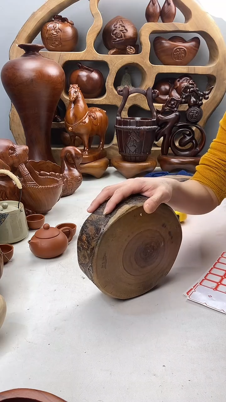 香樟木A1微瑕原木墩墩/尺寸18*18*6