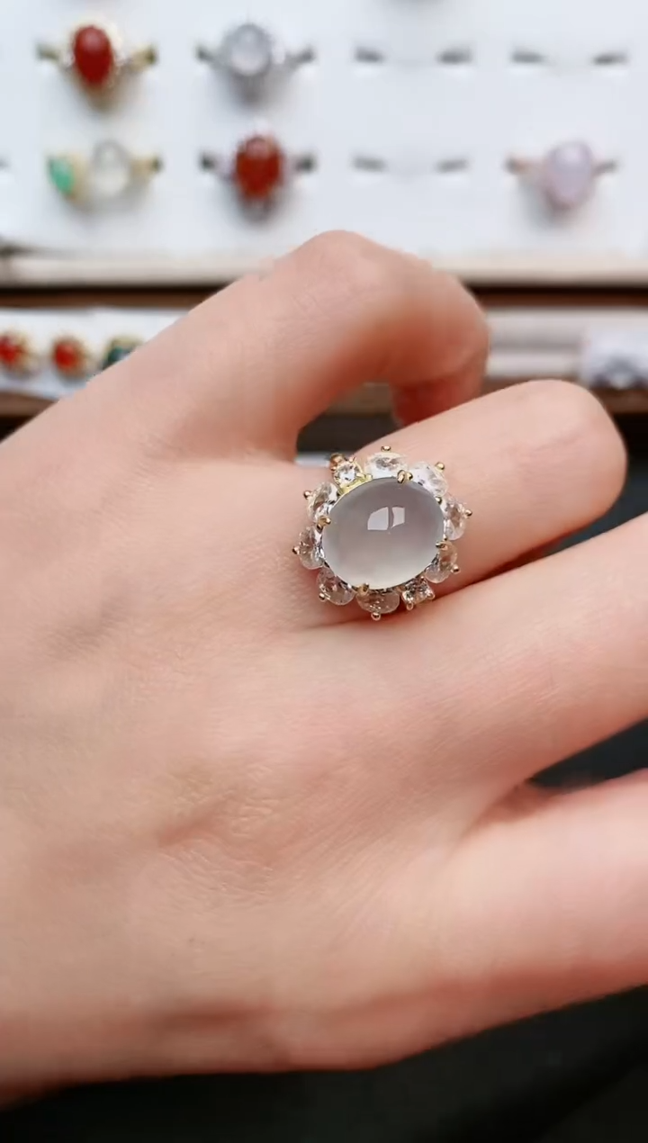 【闪购商品】翡翠戒指银S925镶嵌....