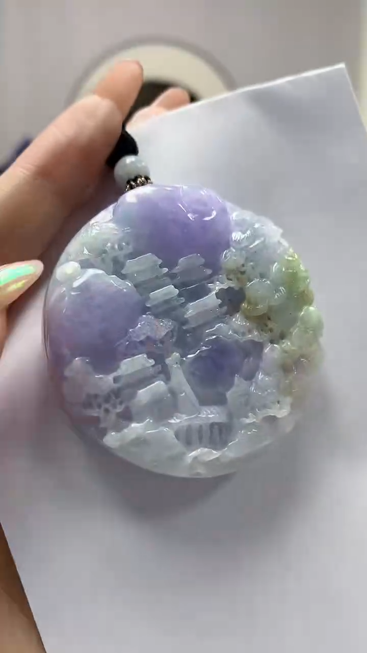 【闪购商品】定制翡翠未镶嵌5152DD-毛货挂件山水115