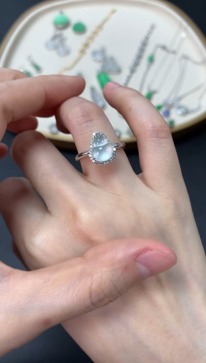 【闪购商品】翡翠戒指18K金镶嵌戒指3980