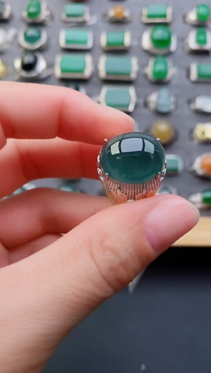 【闪购商品】翡翠戒指银S925镶嵌32321231