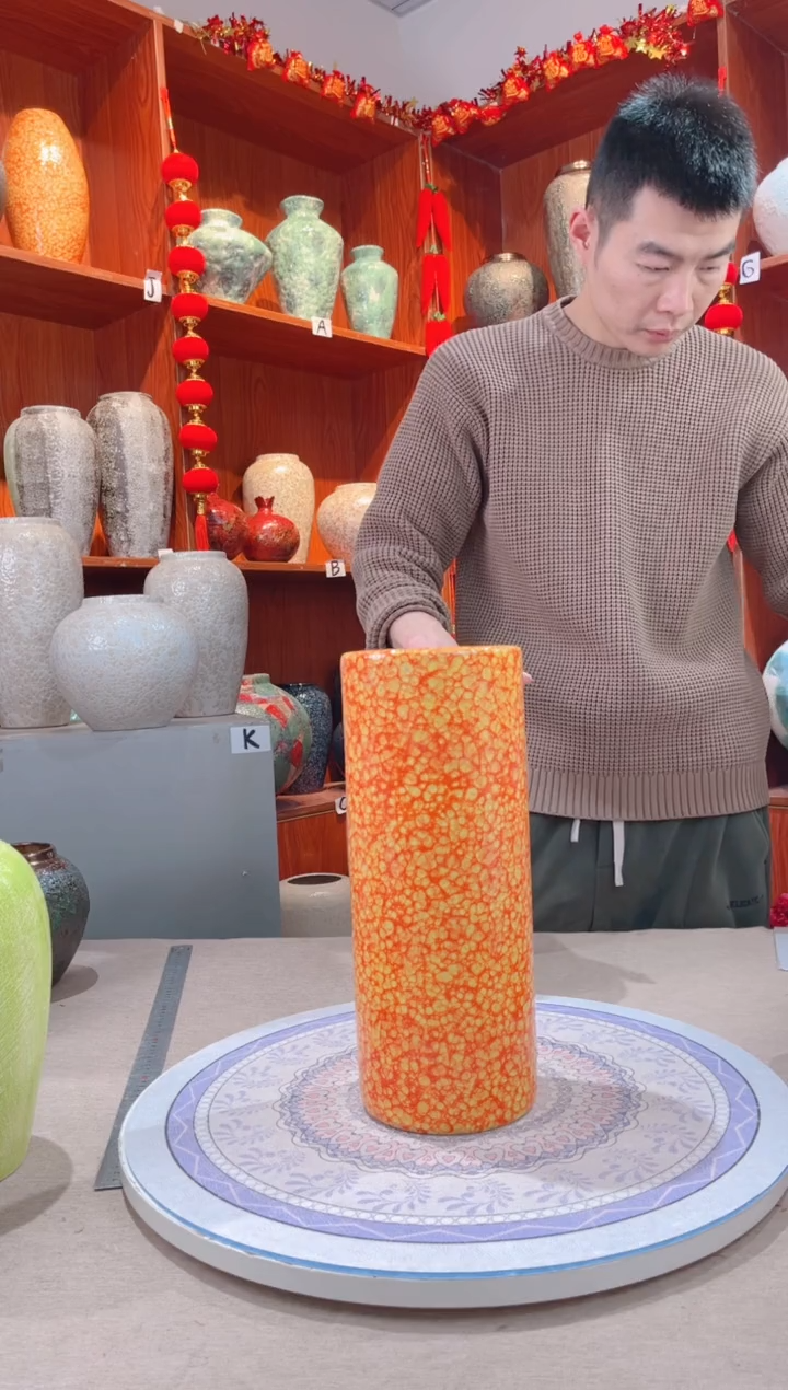 【闪购商品】瓶精品陶瓷花瓶 无花 心想事橙 大号