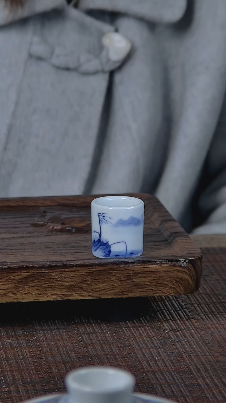 【闪购商品】折葵非器手工手绘钓鱼盖置
