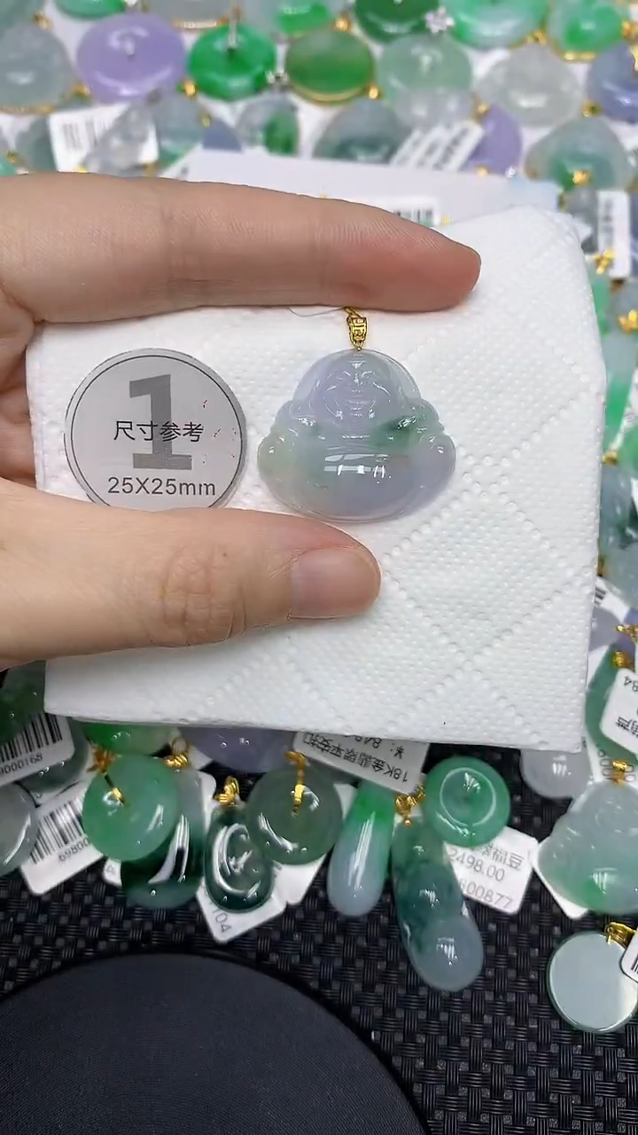 颈饰18K金镶嵌翡翠111111111