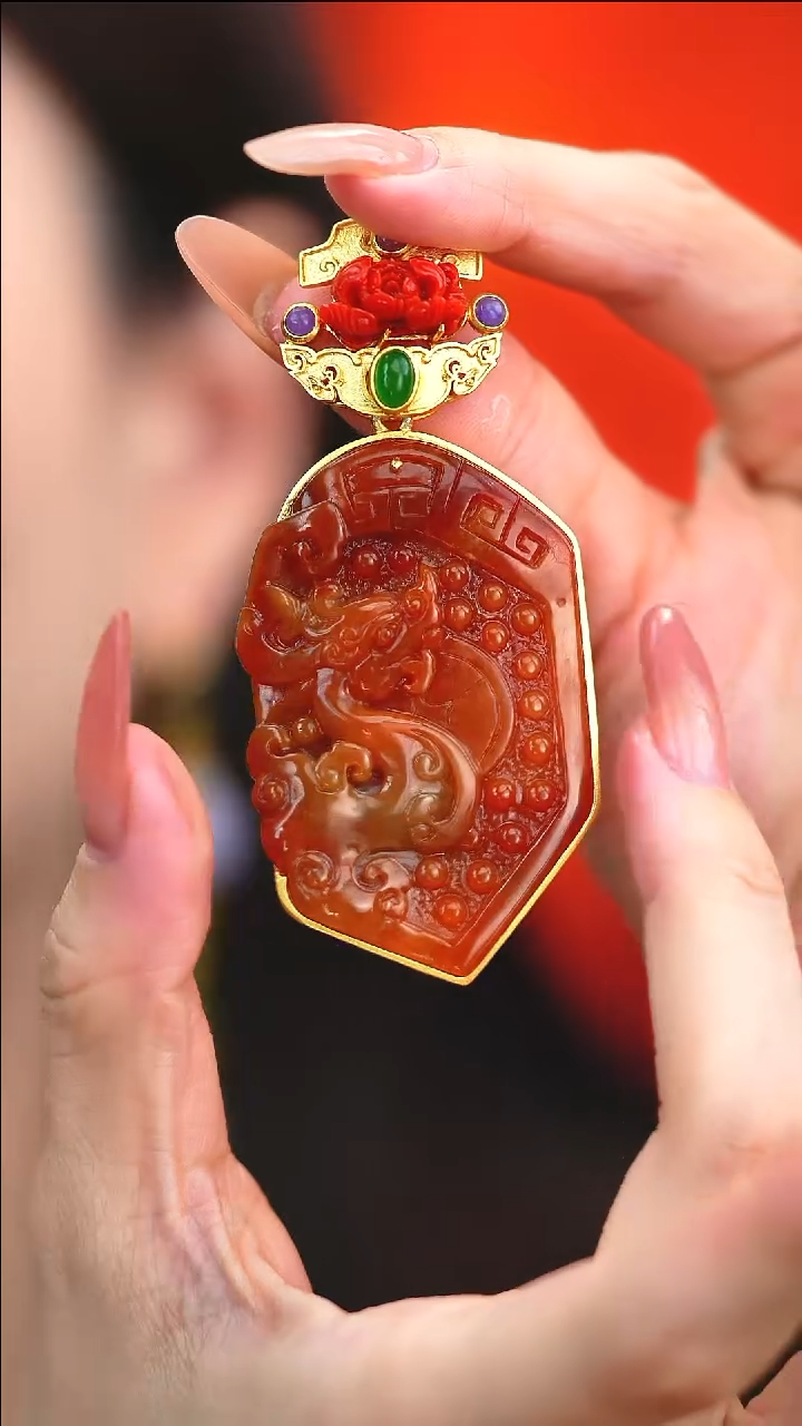 吊坠(不含链)银S925镶嵌翡翠新款