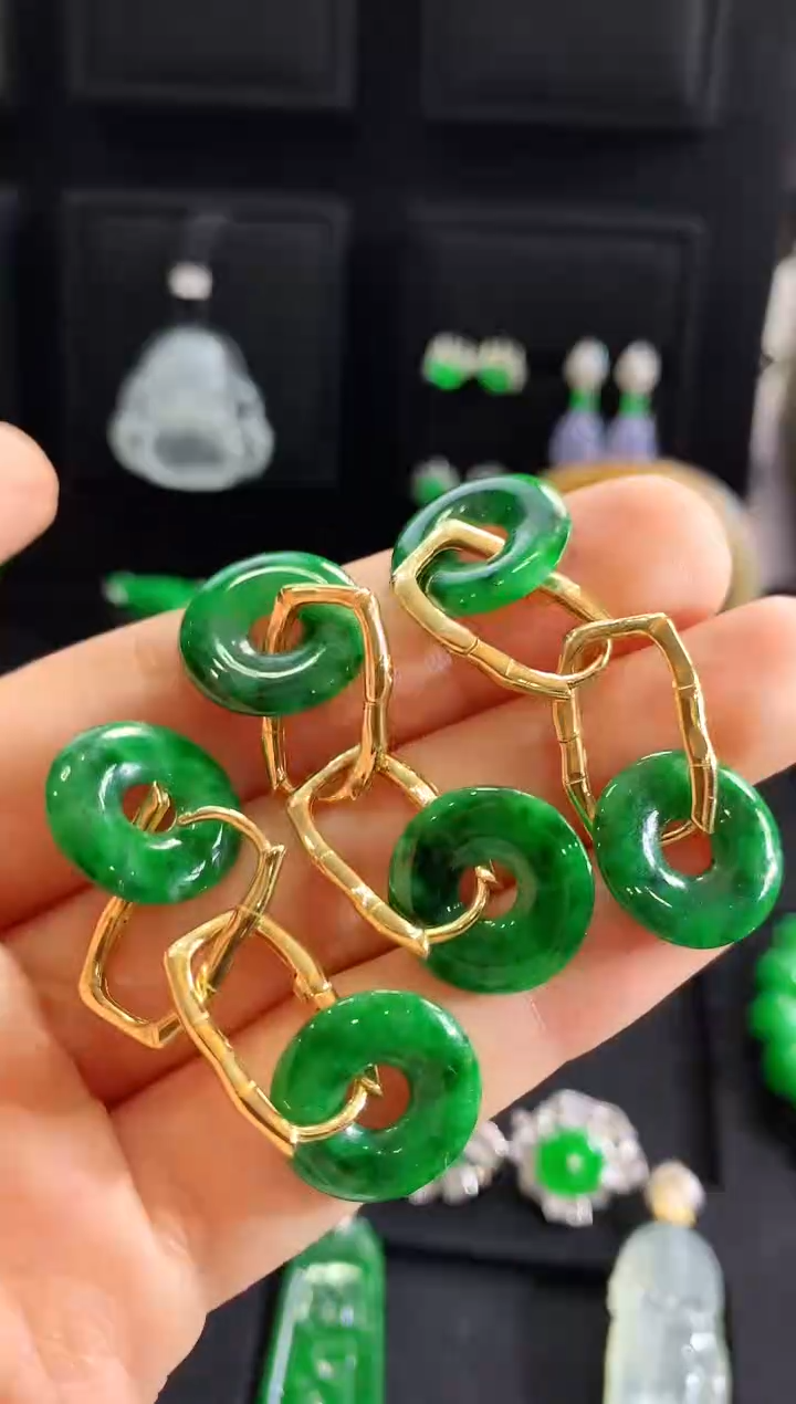 【闪购商品】翡翠耳饰银S925镶嵌耳饰（多样性发货发一对）