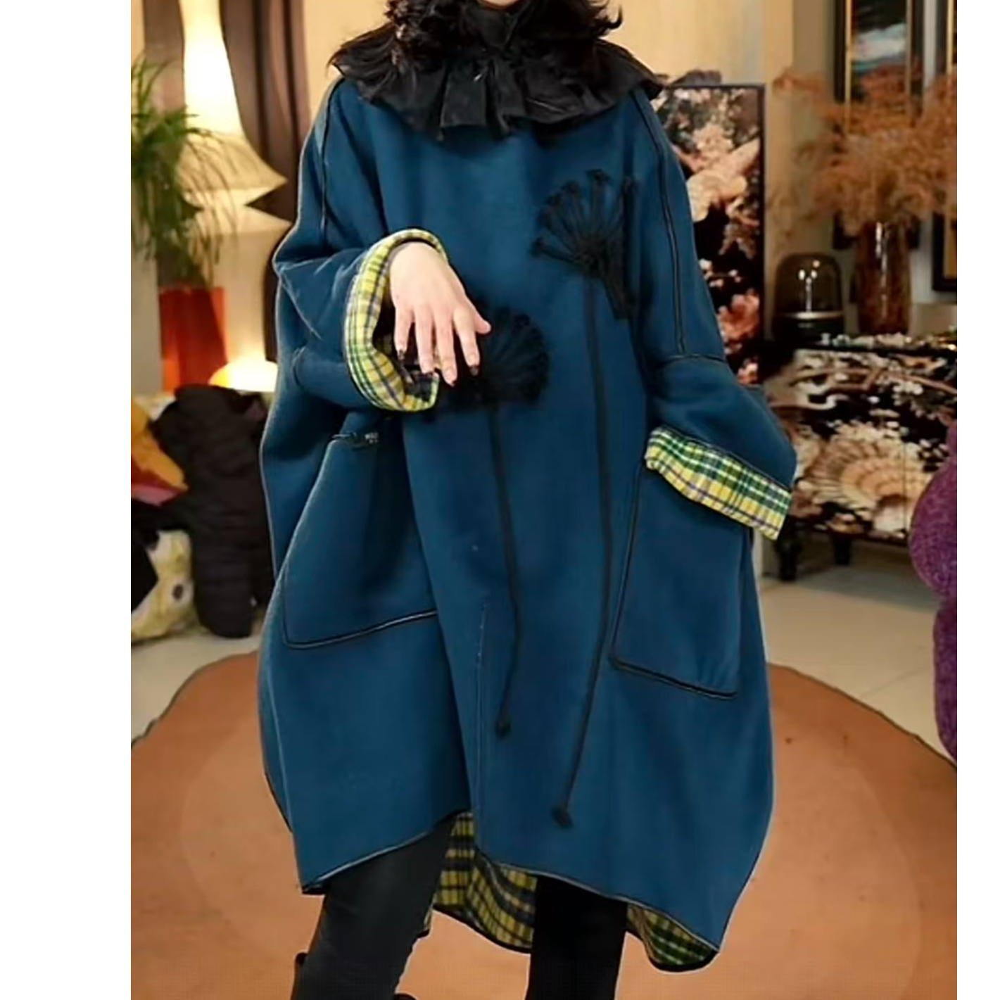 235篱君秋冬新款设计师大衣小众经典百搭双面穿女士袍子大衣