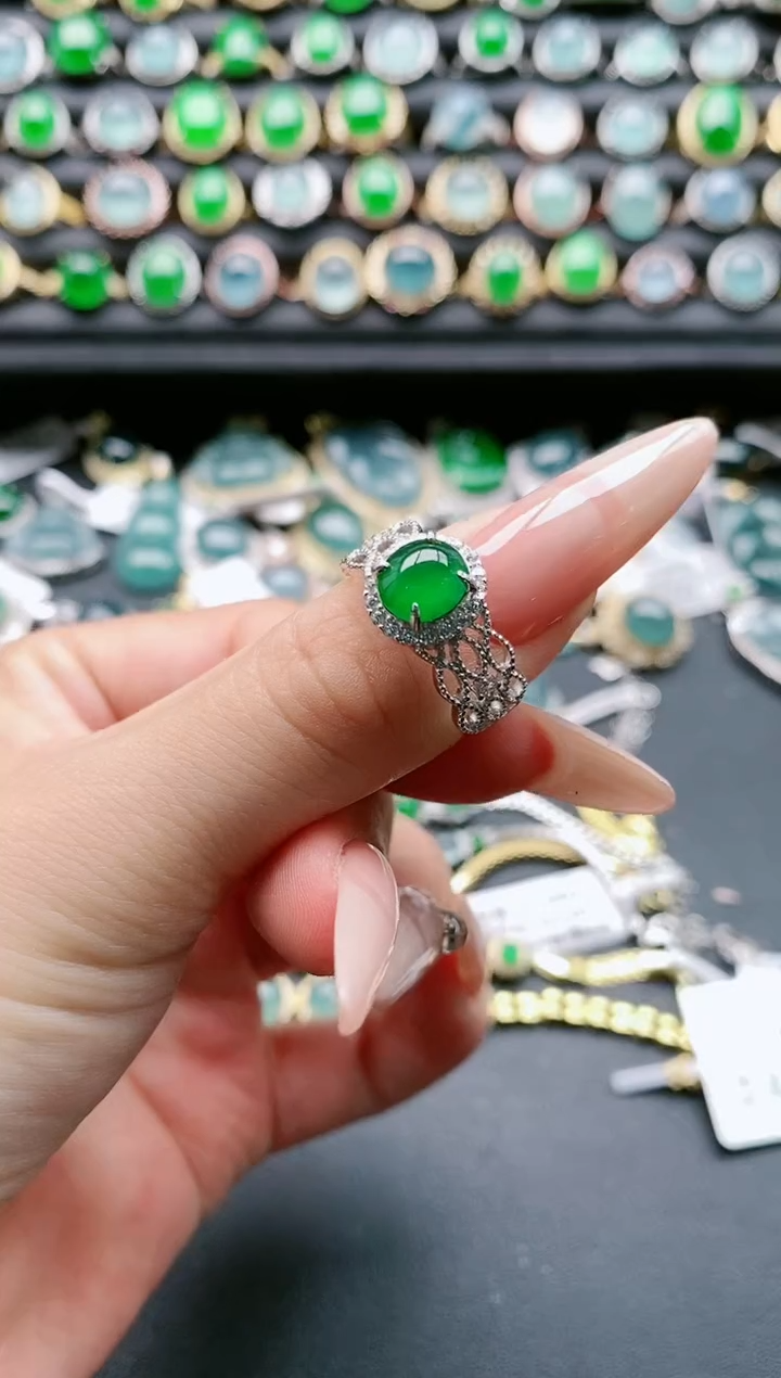 【闪购商品】翡翠戒指银S925镶嵌1111111