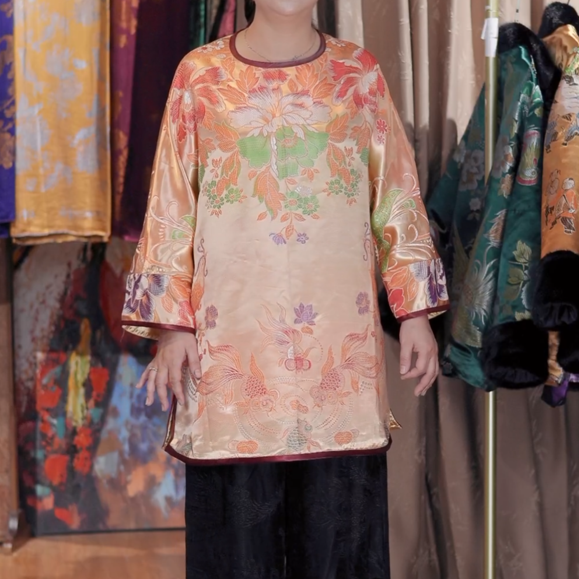 10-老钱风卫衣老织锦外套定制（古董面料有岁月痕迹介意慎拍）