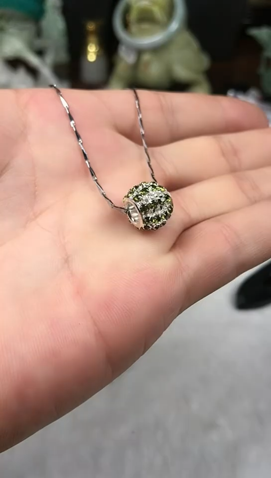 钛钢天然锆石项链项链