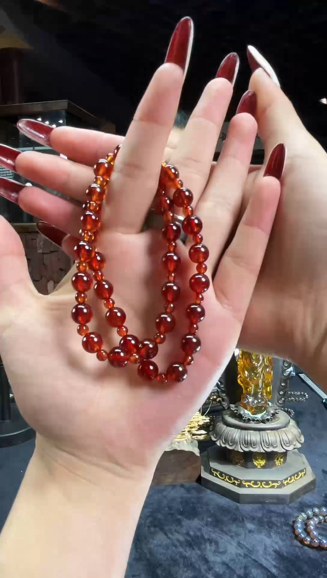 颈饰未镶嵌石榴石双圈手串