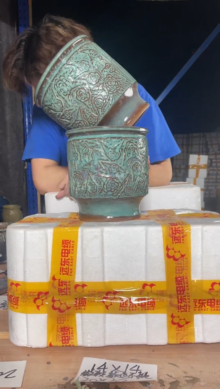 紫砂花盆宜兴紫砂粗陶花盆18*20