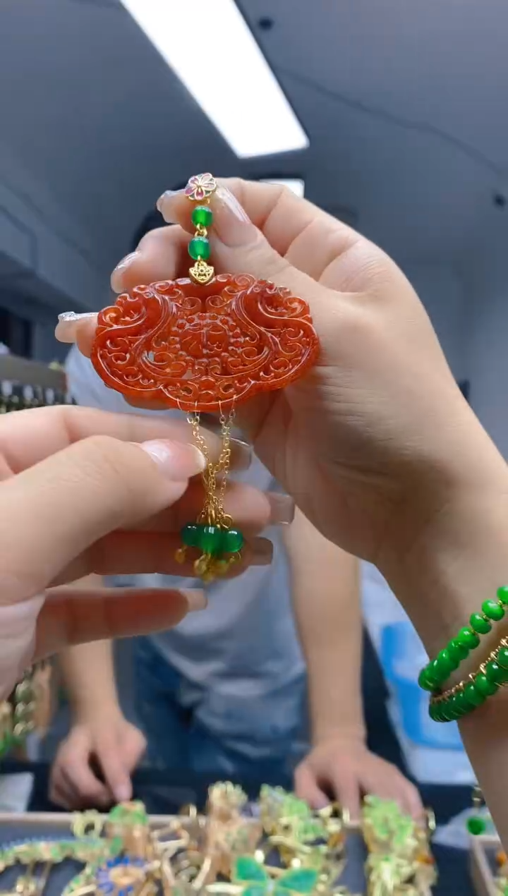 【闪购商品】翡翠耳饰合金335翡翠压襟