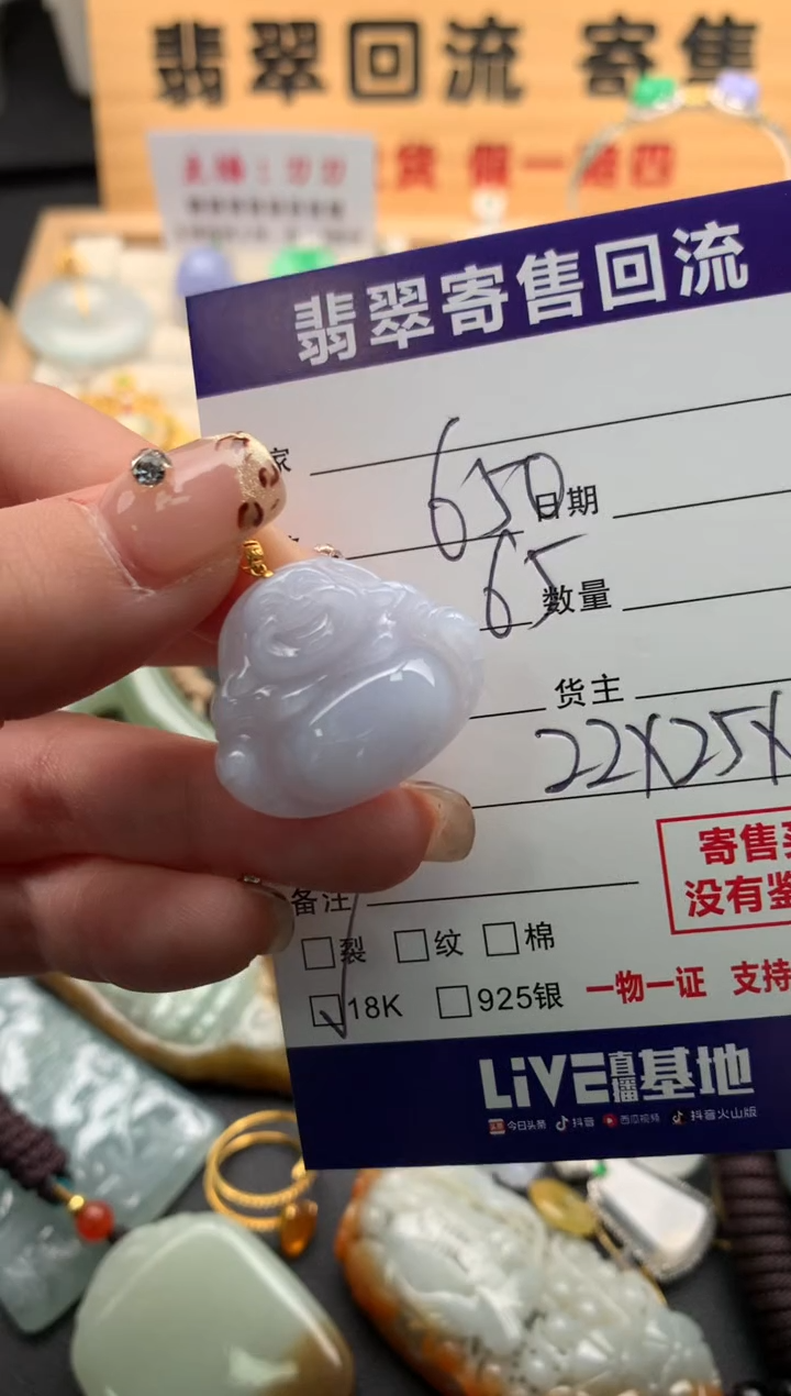 翡翠18K金镶嵌颈饰10128769