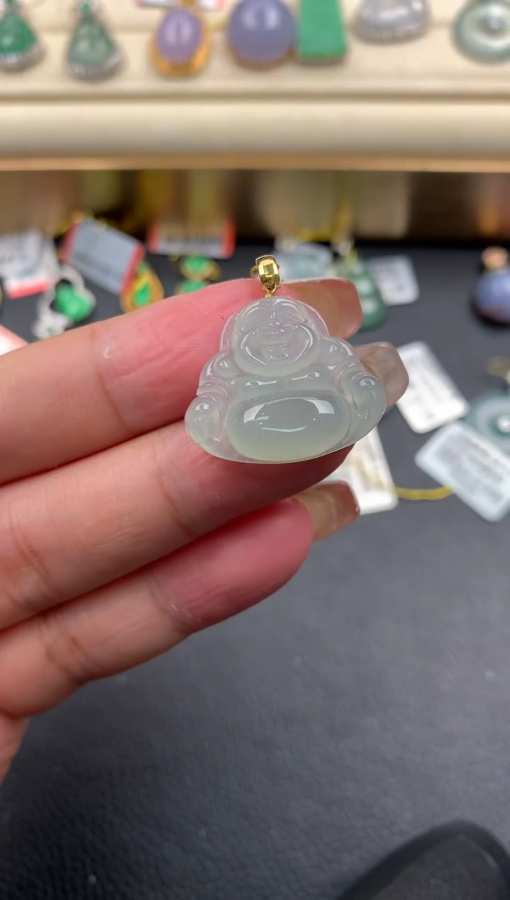 【闪购商品】翡翠颈饰18K金镶嵌Q387      