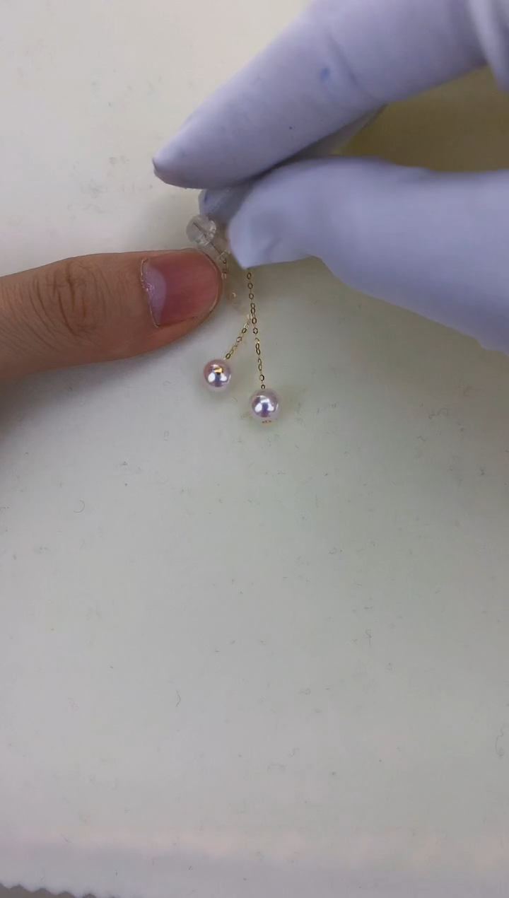 18K金镶嵌DA海水珍珠 GD040 6-7 耳线定制