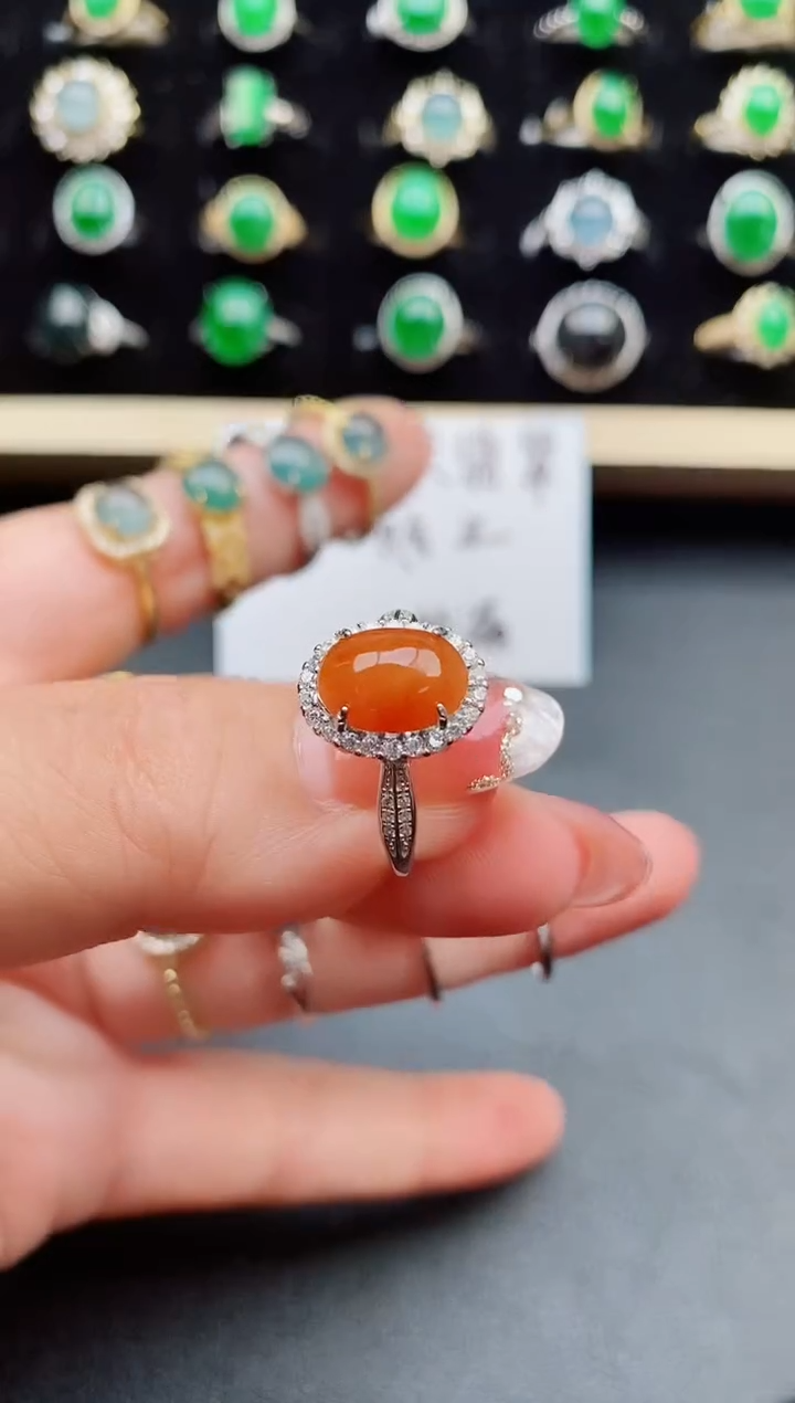 【闪购商品】翡翠戒指银S925镶嵌058500